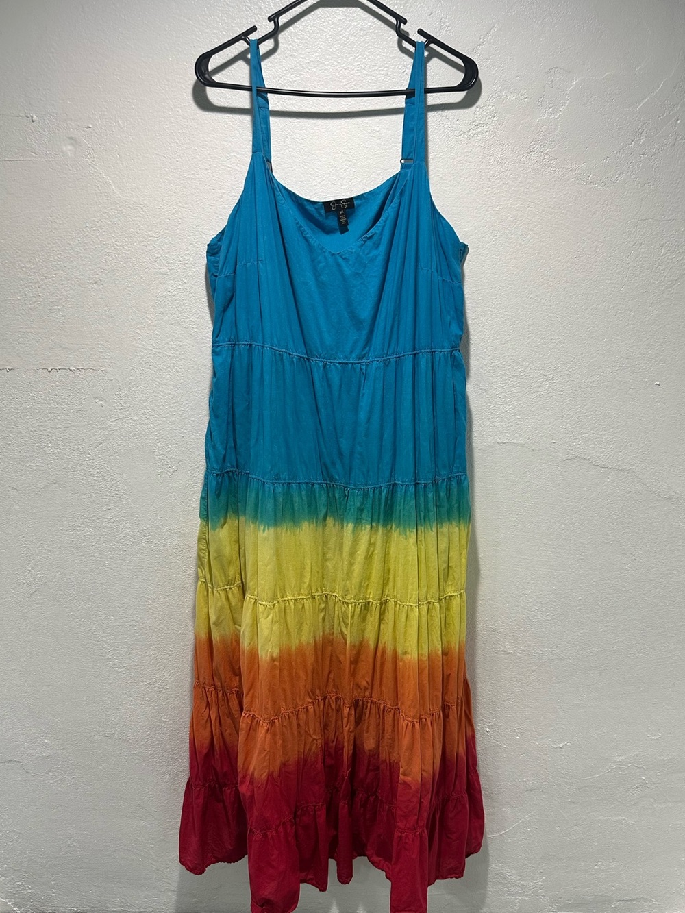Jessica Simpson Rainbow Ombre Tiered Maxi Dress Size 2x